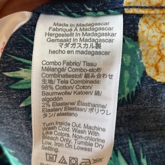 NWT J. Crew Factory Slim Pineapple Flex Short Sleeve Button Down Shirt - Small - Picture 7 of 8